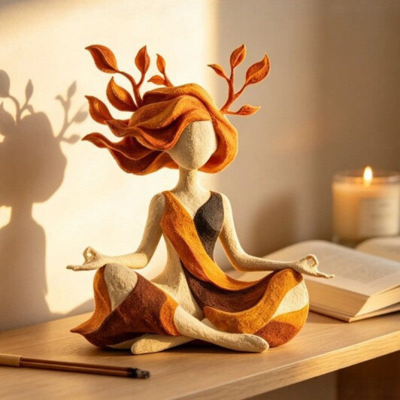 Yoga Girl Character Statue Resin Crafts