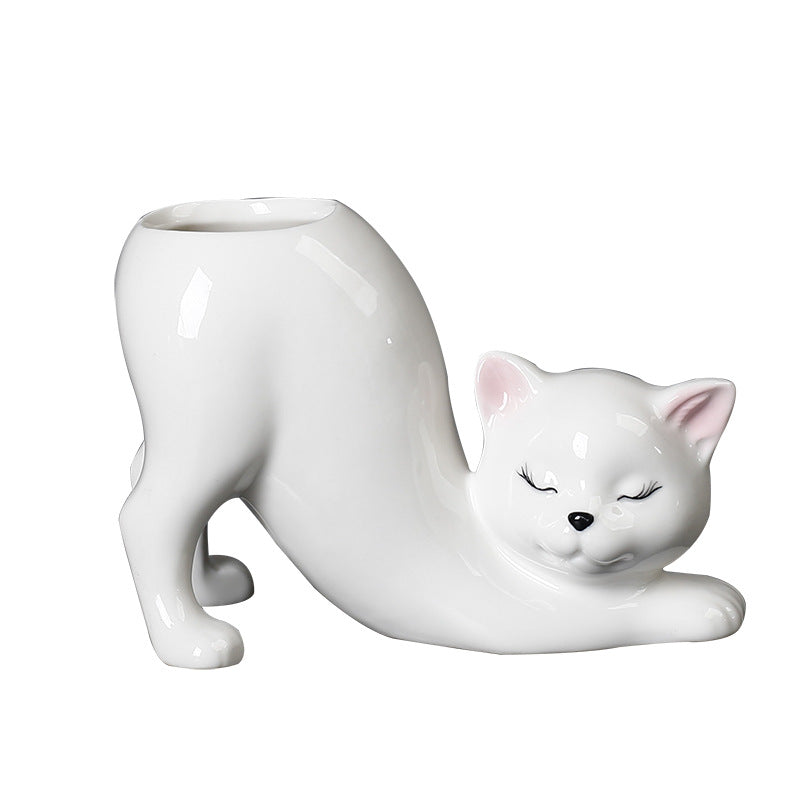 Creative Cat Tail Ceramic Flower Pot