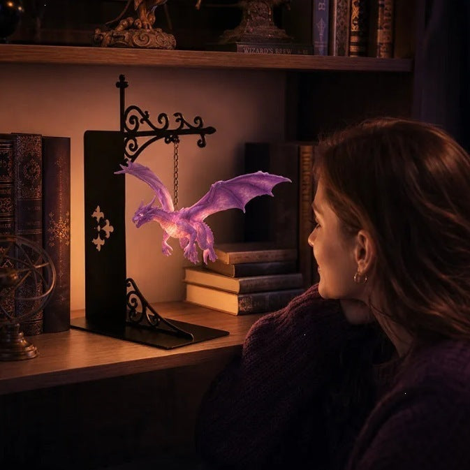 Dragon-shaped bookshelf lamp