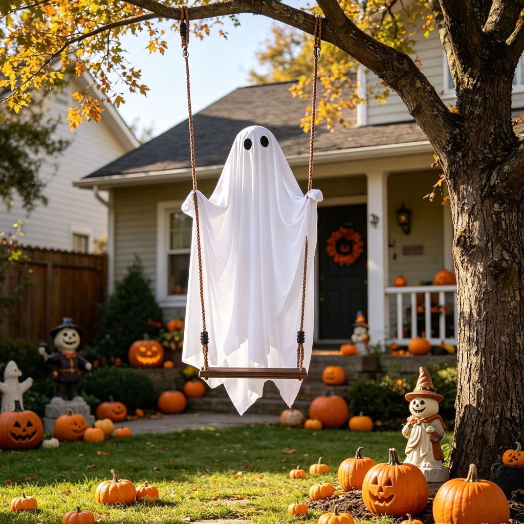 Glowing Halloween Ghost Swing Decoration