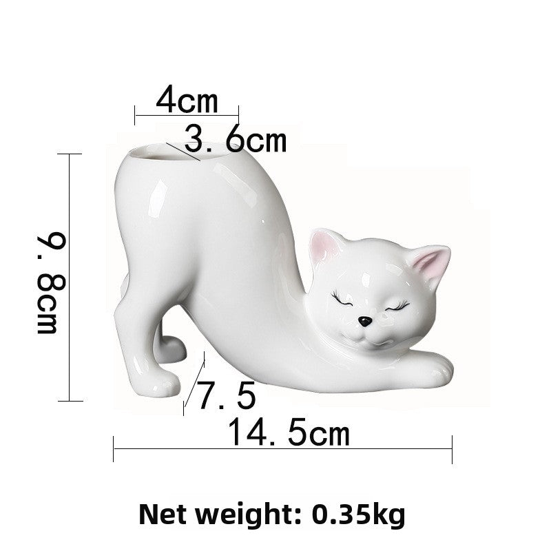 Creative Cat Tail Ceramic Flower Pot