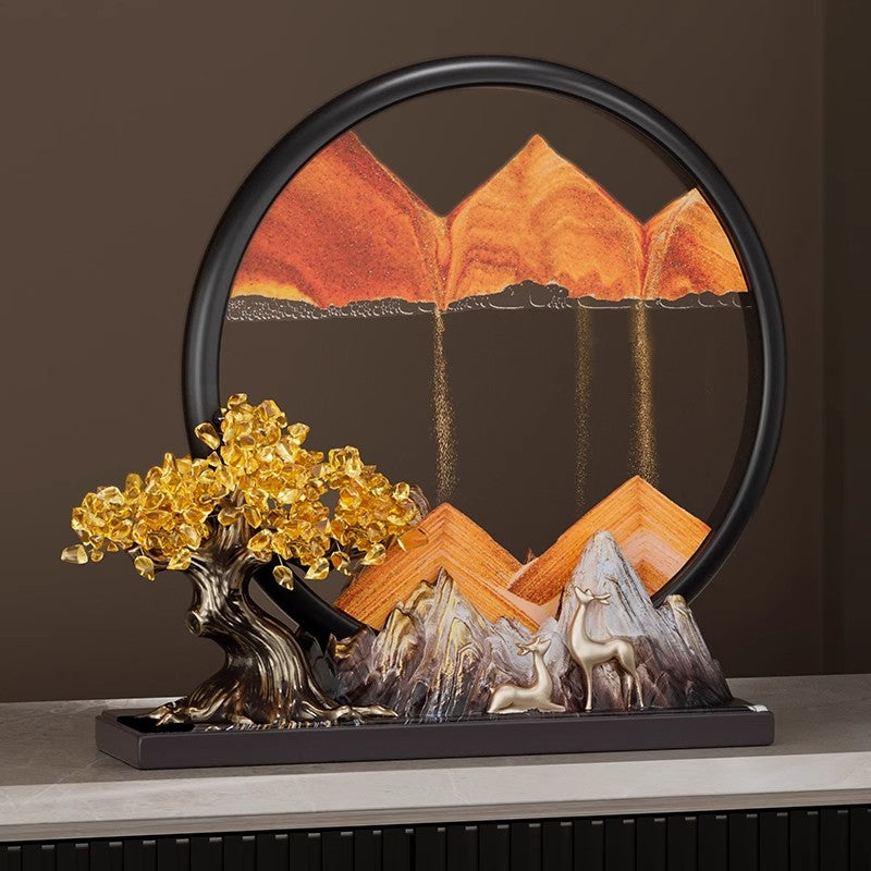 Money tree flowing sand painting ornament