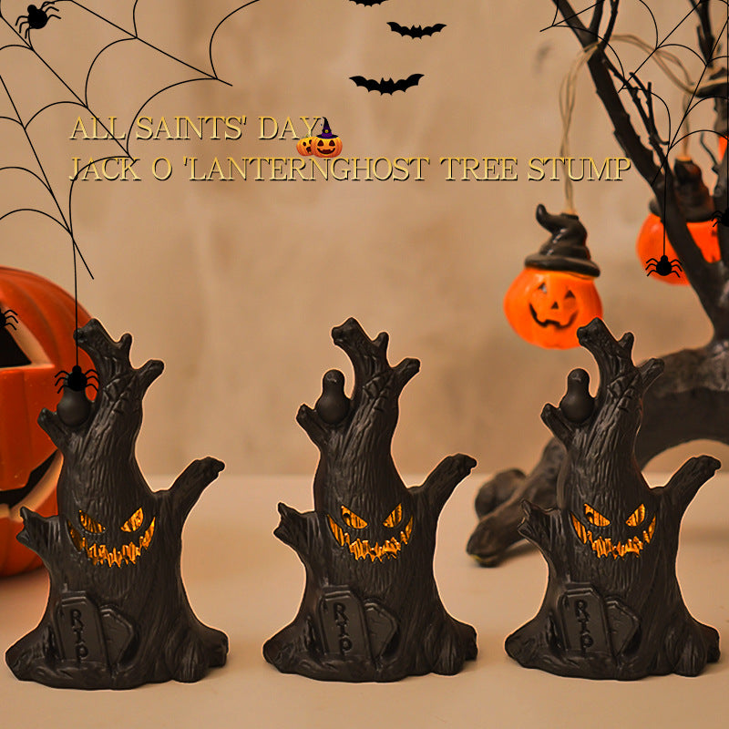 Halloween Ghost Tree Stump Night Light?????????