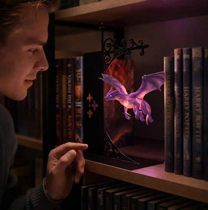 Dragon-shaped bookshelf lamp