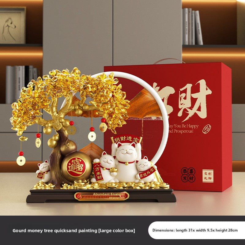 Money tree flowing sand painting ornament