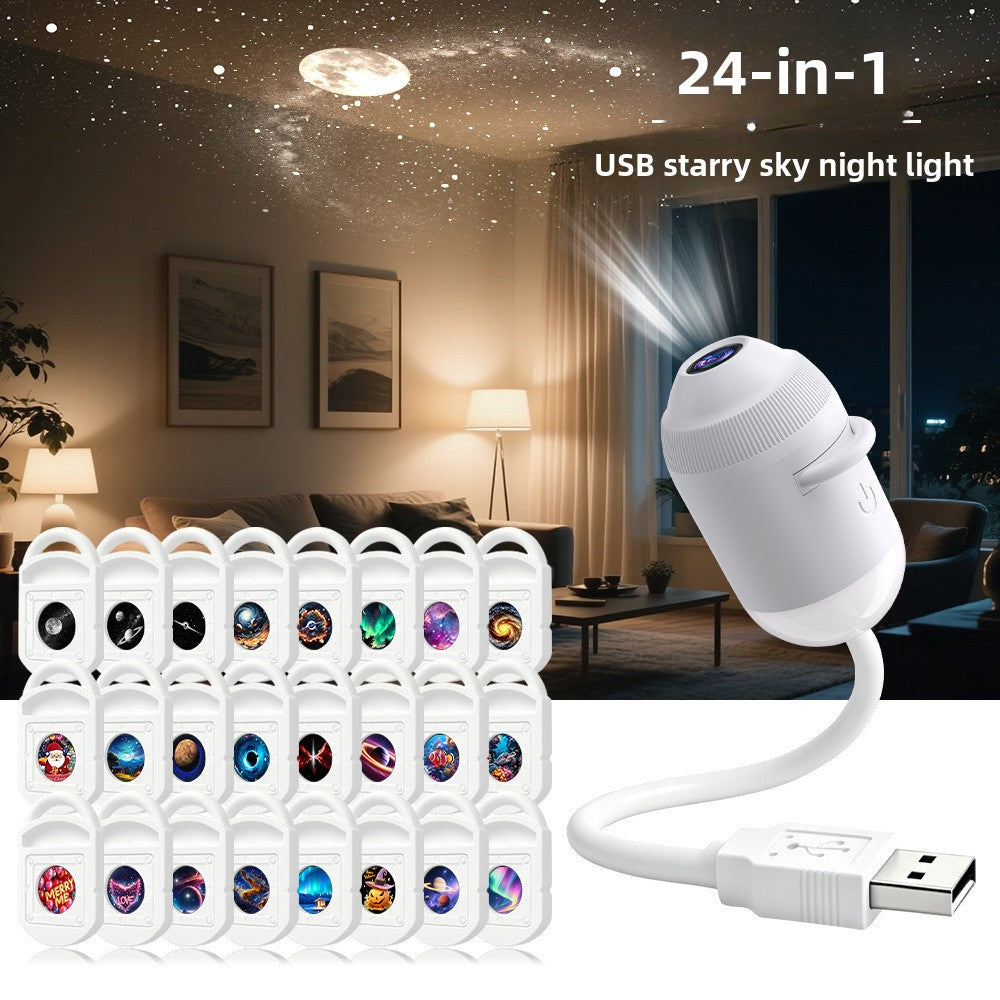 USB Star Projection Night Light